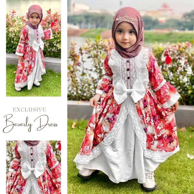 Hallybaba Kids - Gamis Anak Perempuan 1-10th Beverly Ala Disn3y Baju Muslim Anak kids