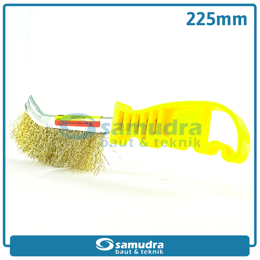 Sikat Kawat Kuningan Golok 9" BISON Gagang Fiber Serbaguna Wire Brush