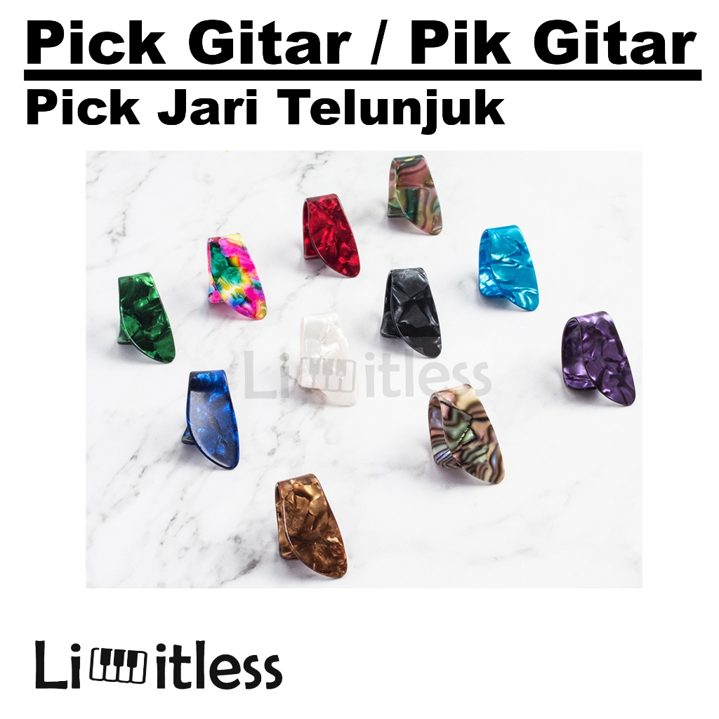 Pick Gitar / Pik Gitar / Pick Guitar Jari Telunjuk Motif Bahan Tebal