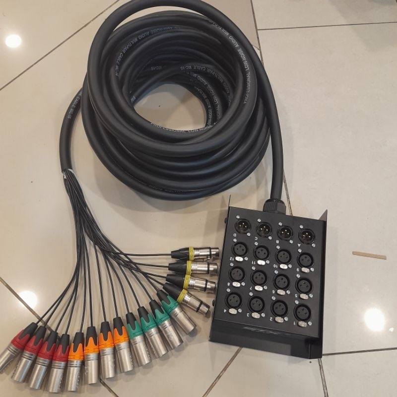 SNAKE KABEL 16CH STX KOMPLIT 12IN 4OUT 25METER