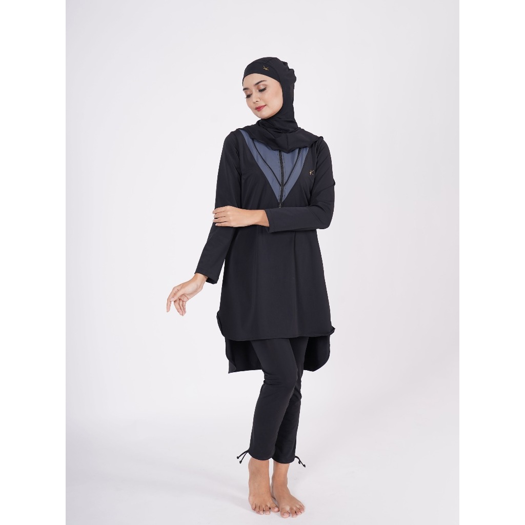 Kimmyra - Rasima Swimwear Black Onyx | Baju Renang | Lycra Nilon