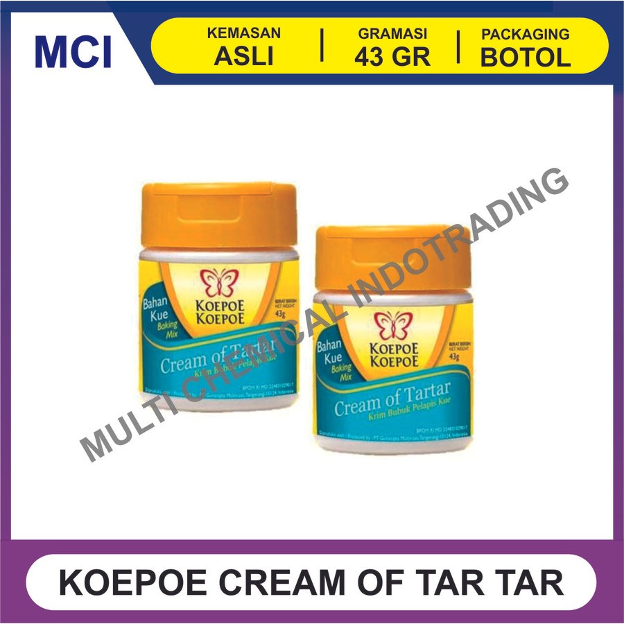 

CREAM TAR TAR KOEPOE KOEPOE / KUPU PELAPIS KUE 43 GR - 1 DUS 72 PCS