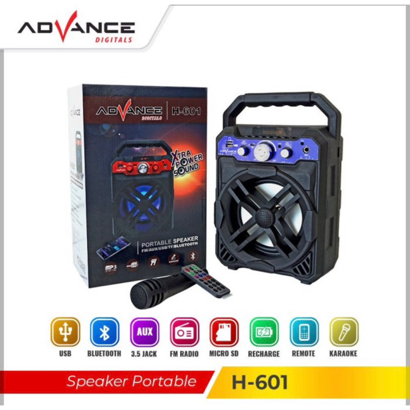 Speaker portable Advance H-601 Ada Mic bisa karaoke, Bluetooth, USB, Radio