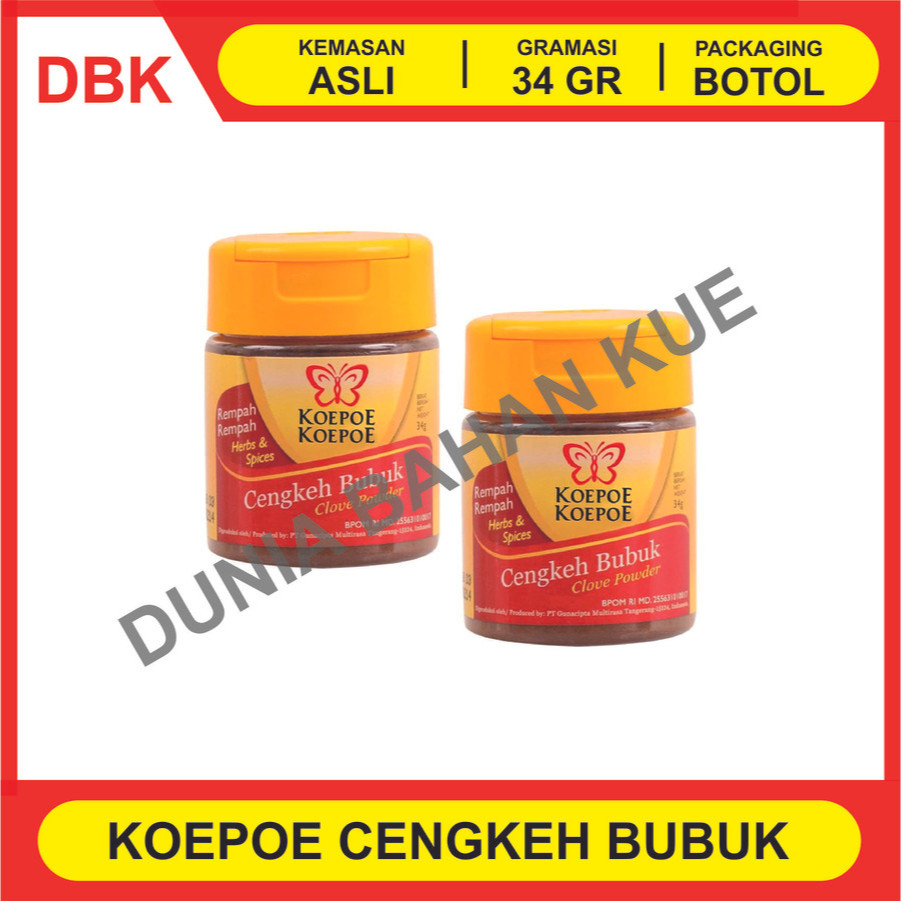 

CENGKEH BUBUK KOEPOE KOEPOE 34 GR - 1 DUS 72 PCS / KUBU BUMBU CENGKEH