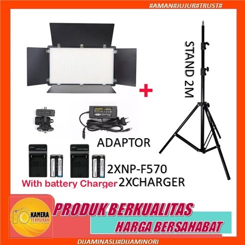 Professional led light kit pro LED 600  LED Video Light 600+ Lampu Fill Shooting Foto Bandoor + AC P