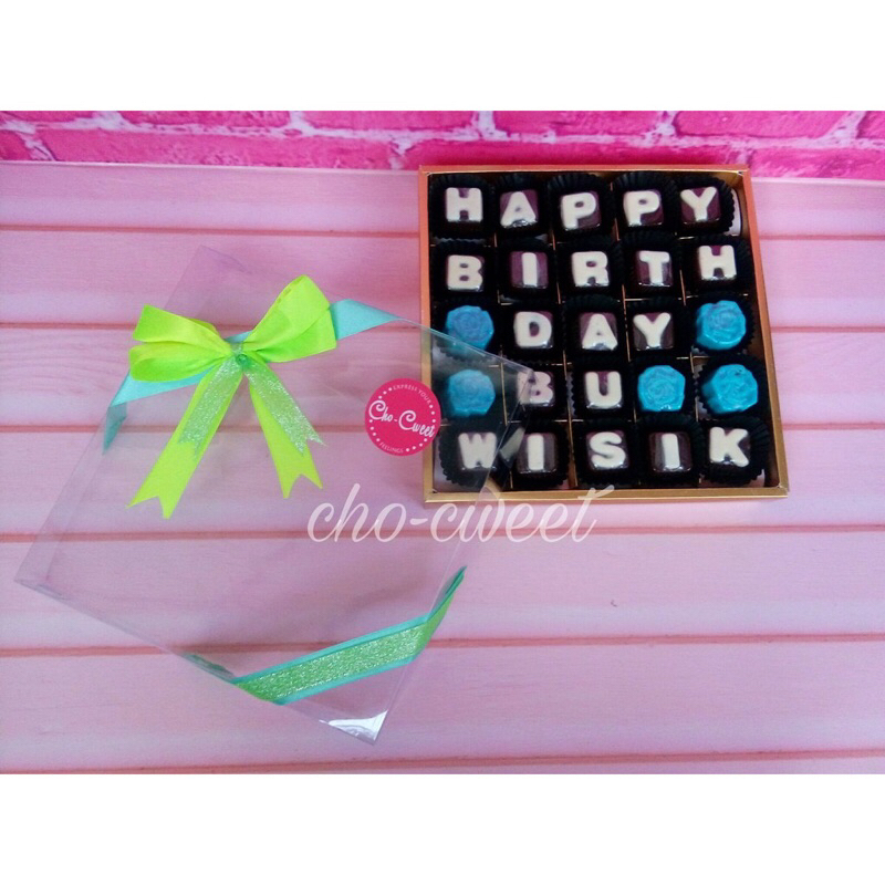 

CHO-CWEET CHOCOLATE BOX Custom Tulisan Isi 25