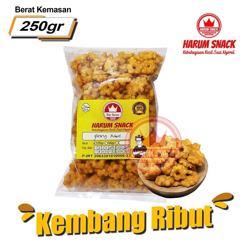 

KEMBANG RIBUT 250 Gram [Harum Snack Official] PANG RIBUT SNACK ENAK GURIH LEZAT MAKANAN RINGAN UNIK