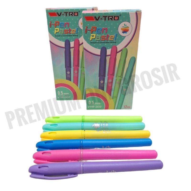 

1 Kotak Pena Gel VITRO VTR-302 i-Pen Pastel Isi 12 Pcs / Pulpen Gel