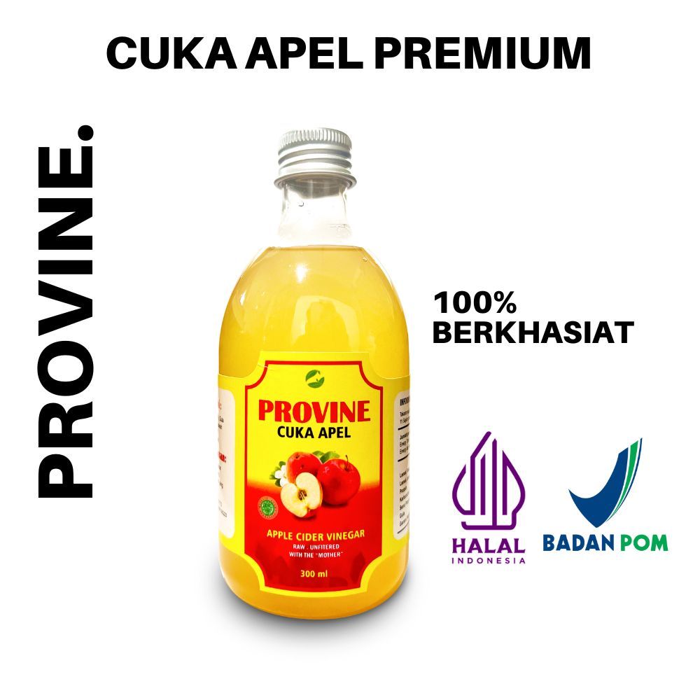 PROVINE CUKA APEL PREMIUM HALAL dan Sudah BPOM Apple Cider Vinegar With Mother