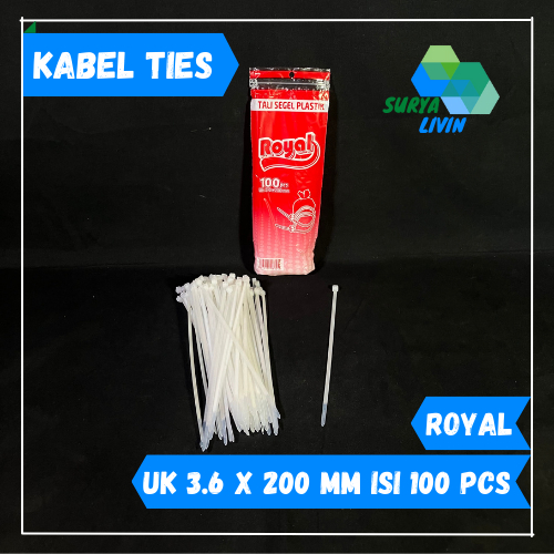 

[HARGA GROSIR MURAH] Tali Segel Plastik ROYAL 100 pcs 3,6 x 200 mm / Cable Kabel Ties Tis