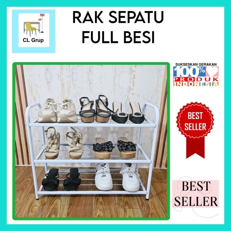 Rak sepatu besi rak sandal besi rak serbaguna