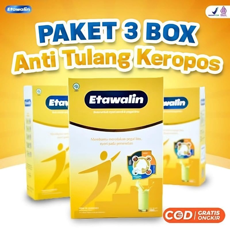 

HOT Product PAKET 3 BOX SUSU ETAWALIN ASLI Susu Kesehatan Tulang dan Sendi @200gram !!!