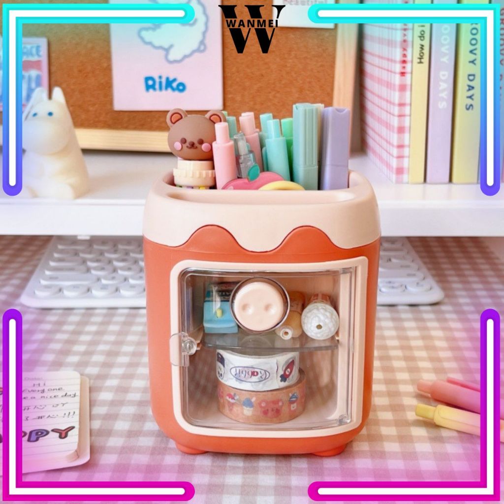 

WM Tempat Penyimpanan Alat Tulis Sekolah Anak / Kotak Laci Mini 2 Tingkat Model Kulkas Aesthetic Warna Pastel / Rak Meja Untuk Aksesoris Makeup Pensil Pulpen Serbaguna / Wadah Kosmetik Luc Perlengkapan ATK Anak / Storage Box Organizer Stationery