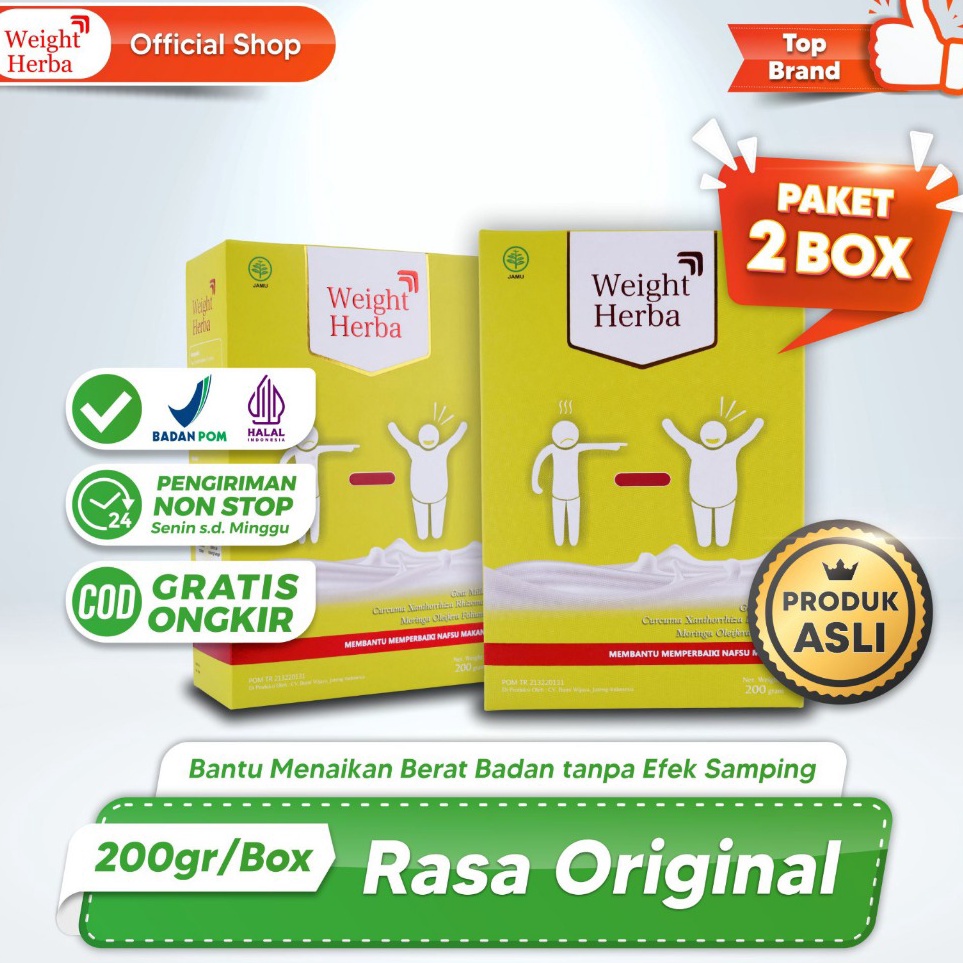 

Discount Today Weight Herba - Paket Nafsu Makan 2 Box Penggemuk Badan dan Penambah Nafsu Makan Tanpa Efek Samping 100% Original Exklusif