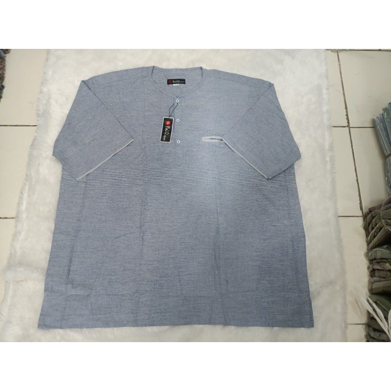 BAJU KOKO JUMBO LENGAN PENDEK KERAH OBLONG CR02