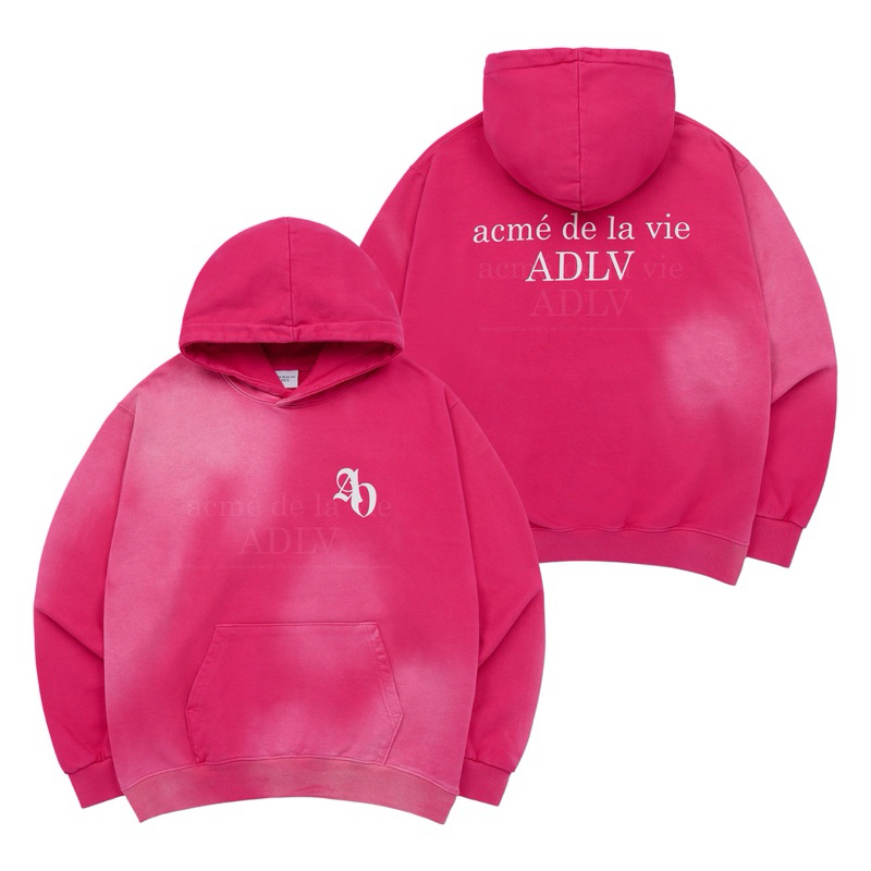(PO KOREA) ADLV - NEW SYMBOL LOGO SPRAY WASHING HOODIE ORIGINAL KOREA