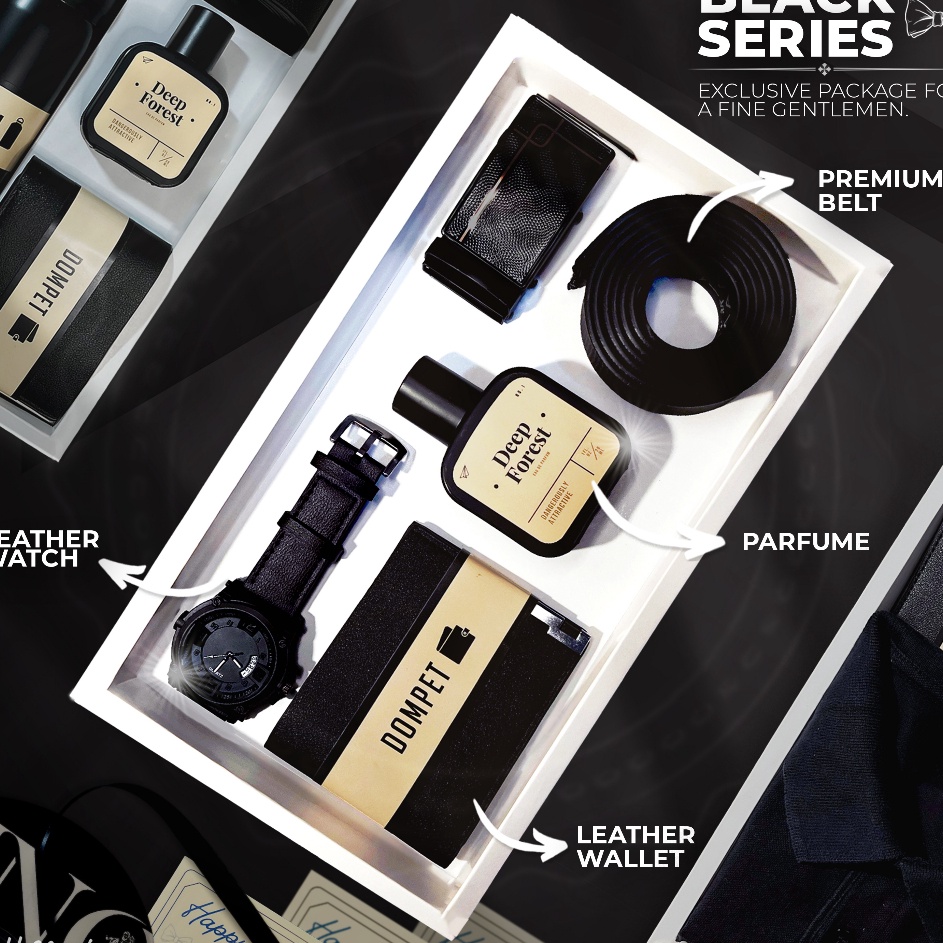 

Barang keren hampers kado ulang tahun cowok gift box murah full black edition