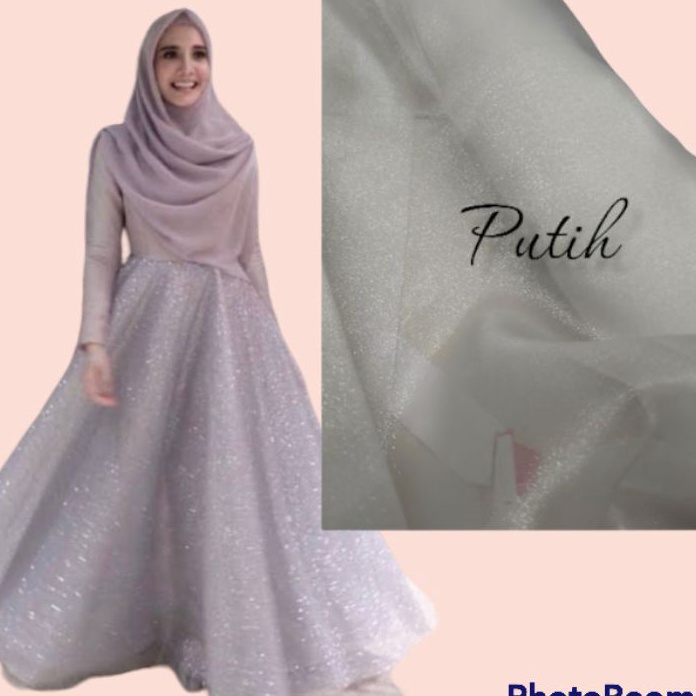 Kualitas Dijamin (COD) bahan kain Organza metalik gliter/Organza mewah metalik benang kilat.