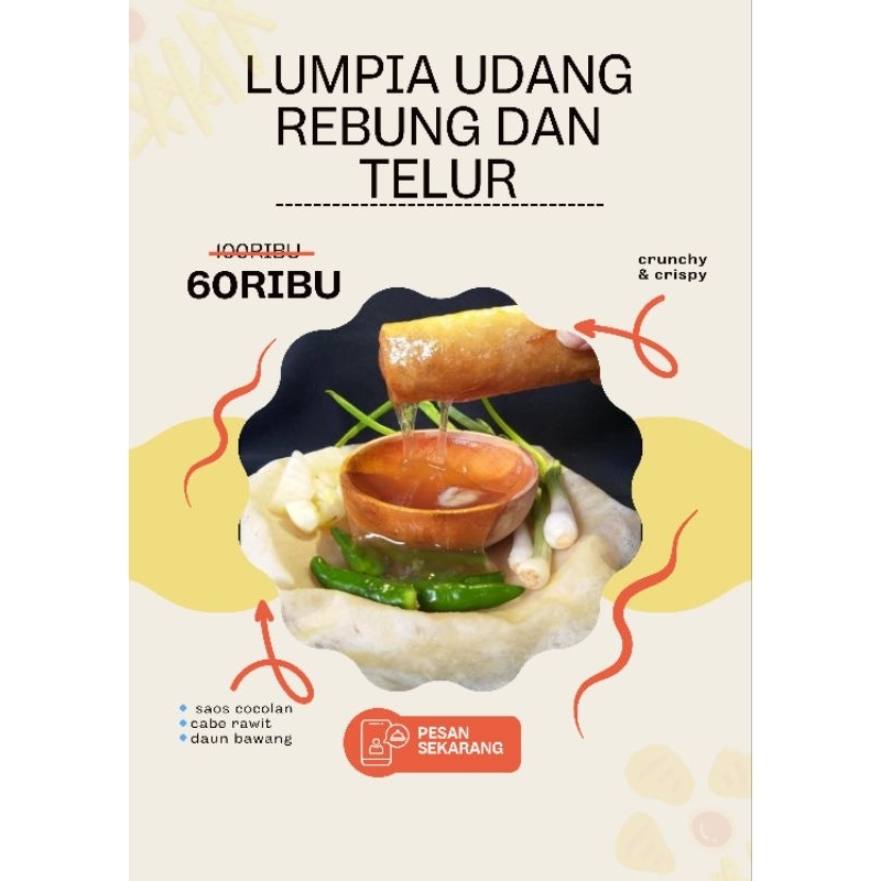 

Lumpia Udang Rebung dan Telur isi 10 pcs oleholeh khas semarang