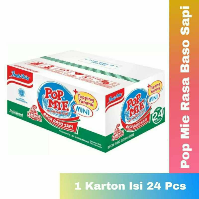 

Pop Mie Mini Rasa Baso Sapi 1 Dus/Isi 24Pcs x 40g