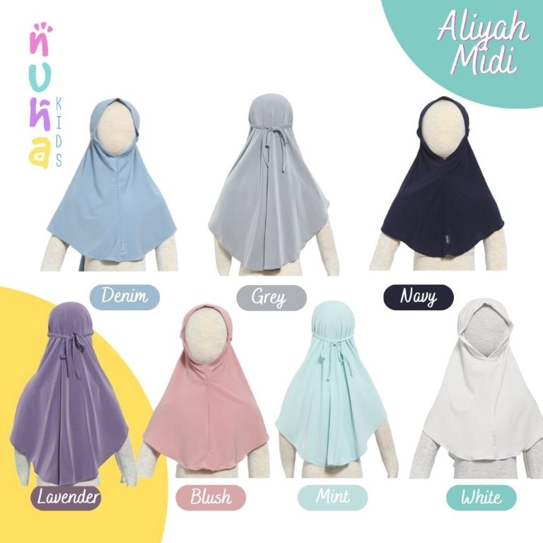 ✦MURAH LEBAY✦ Hijab Anak Instan Jilbab Jersey Premium Tali Aliyah Midi Nuha Kids