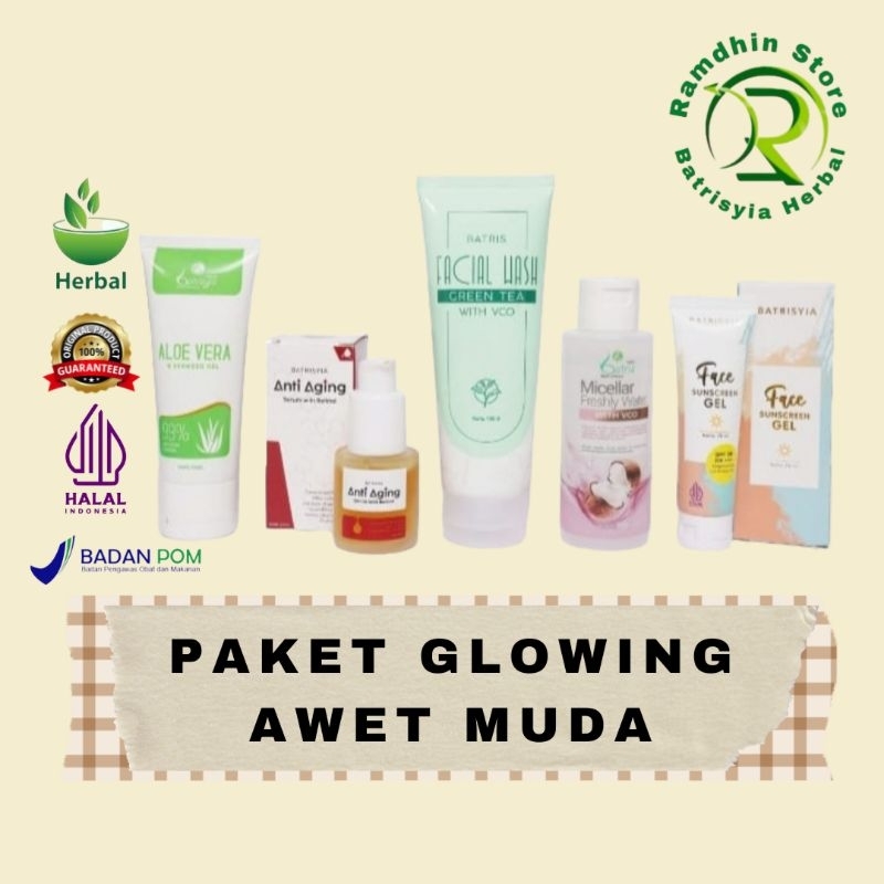Batrisyia Herbal Paket Glowing Awet Muda Skincare Praktis dipakai Wanita Ataupun Pria