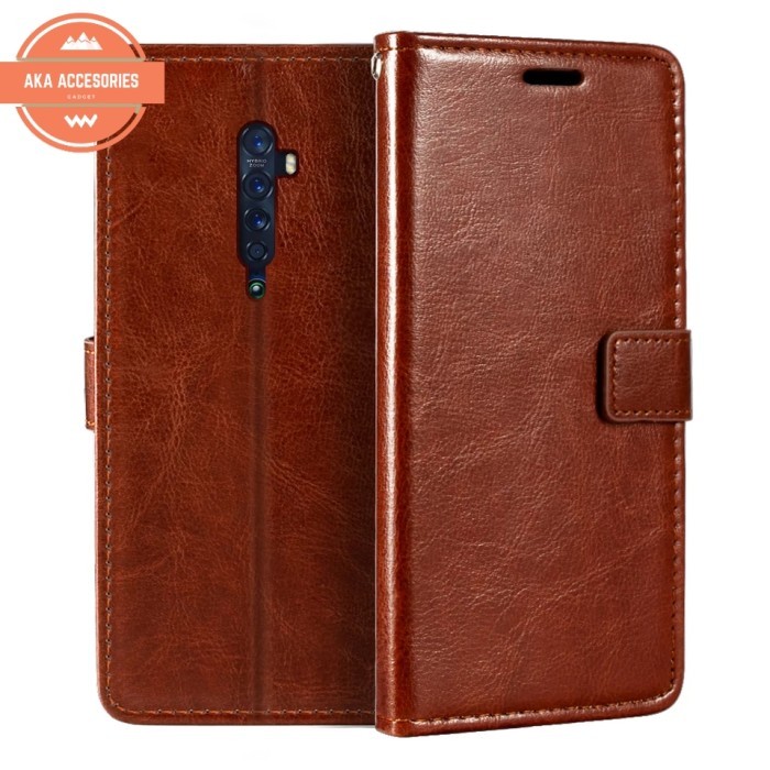 LEATHER CASE OPPO RENO 2 RENO 8 RENO 10 8T FLIP COVER DOMPET KULIT SARUNG HP WALLET