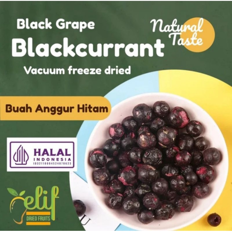 

ELIF FRUITS Freeze Dried Black currant Fruit Whole Black Grape