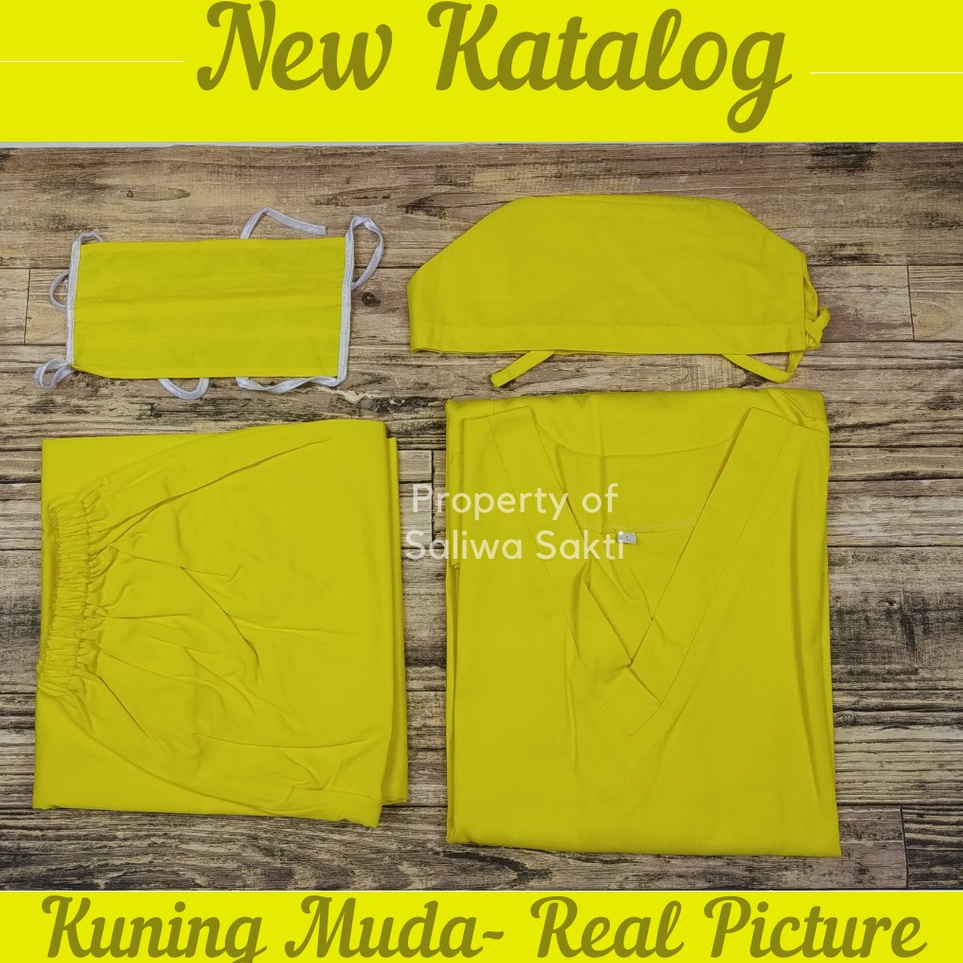 Baju Ok Medis | Warna Kuning Muda | Kuning Tua | Kuning Lemon atau Mustard | Srub Bedah Lengan Panja