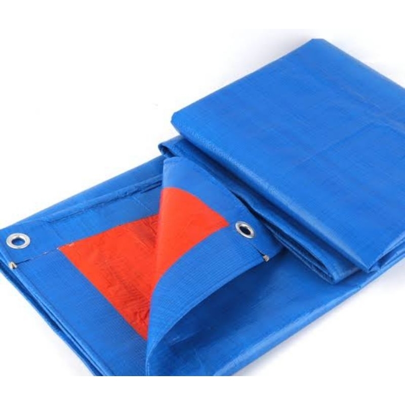 Terpal kolam ikan biru orange oren ukuran 4 x 6 meter HH 18