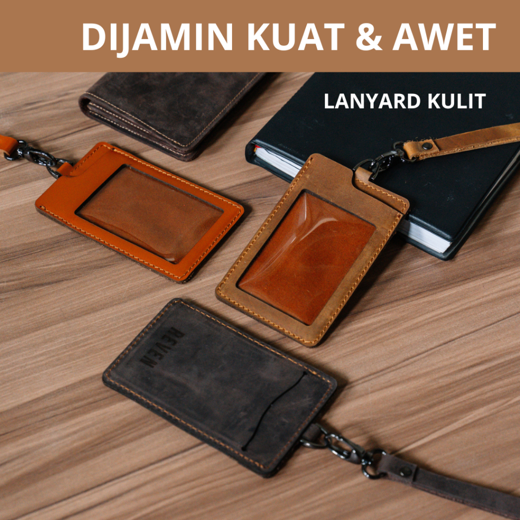 

Lanyard ID CARD Kulit Asli Gantungan Tali Name Tag Di Jamin Kuat & Awet
