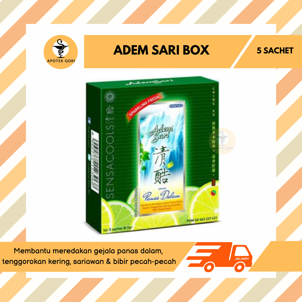 

ADEM SARI BOX @ 5 SACHET/PANAS DALAM/SARIAWAN/TENGGOROKAN KERING