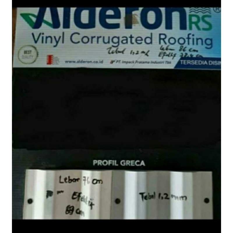 Alderon RS - Atap Greca RS/meter /Atap UPVC Alderon RS Greca/meter
