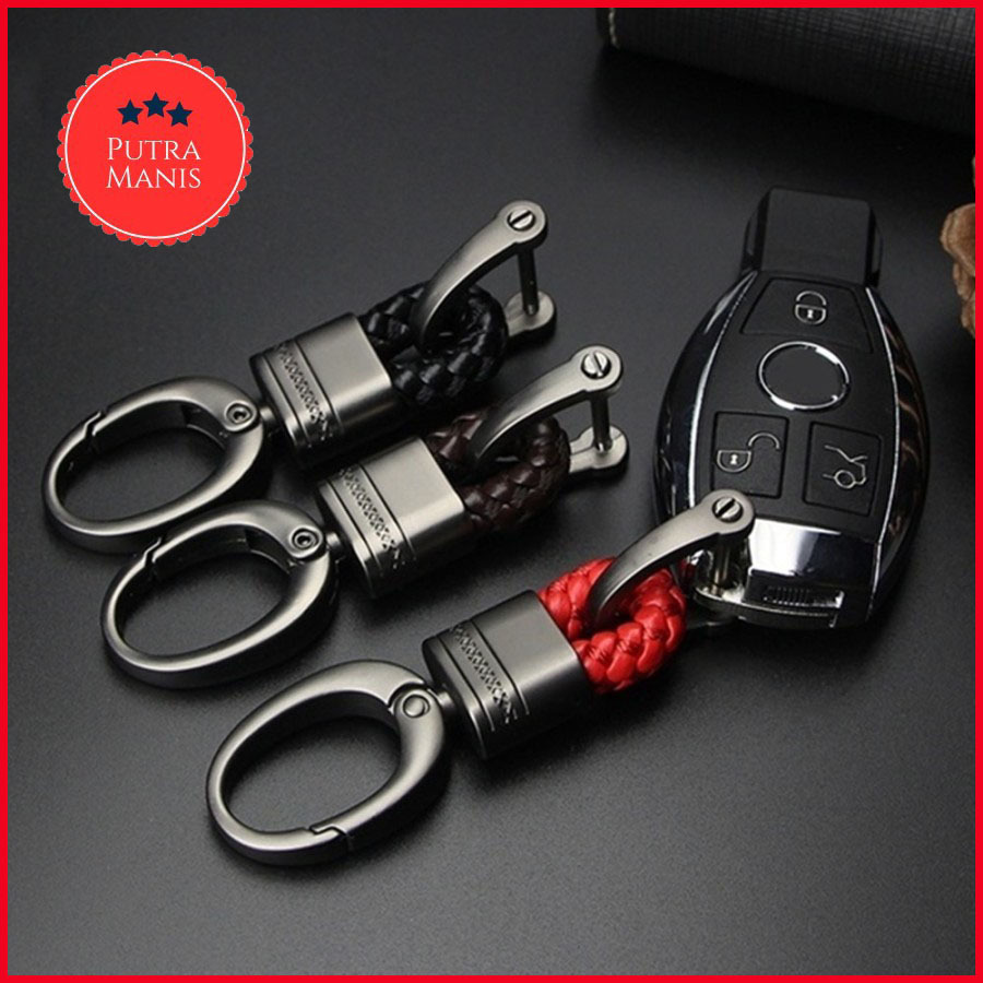 Gantungan Kunci Mobil Motor Rumah Premium Key Chain Tali Kulit Alloy gatungan centelan cantolan cete
