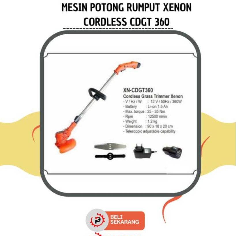 MESIN POTONG RUMPUT XENON CORDLESS CDGT 360