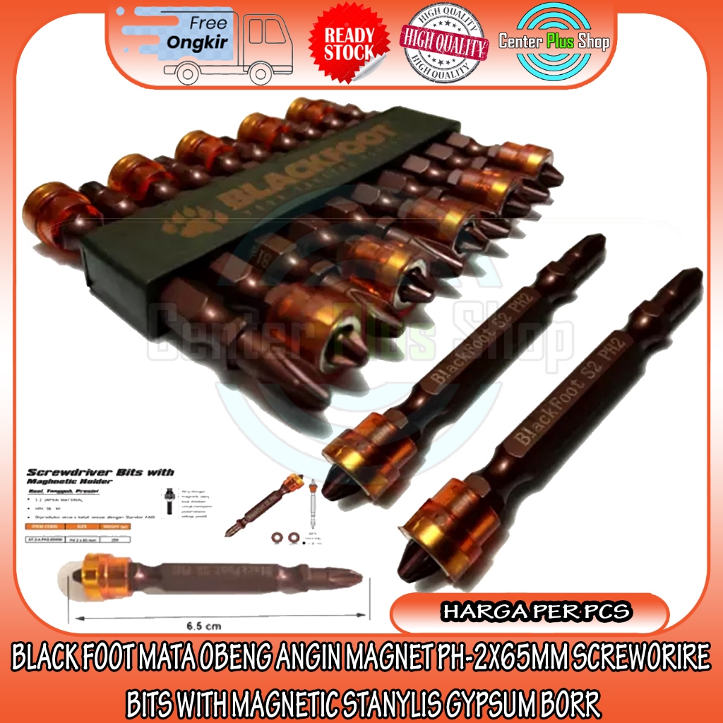 Blackfoot Mata Obeng Magnet Ph2x6mm Screwdriver Bits With Magnetic Holder Ketok Tumpul Panjang Pende