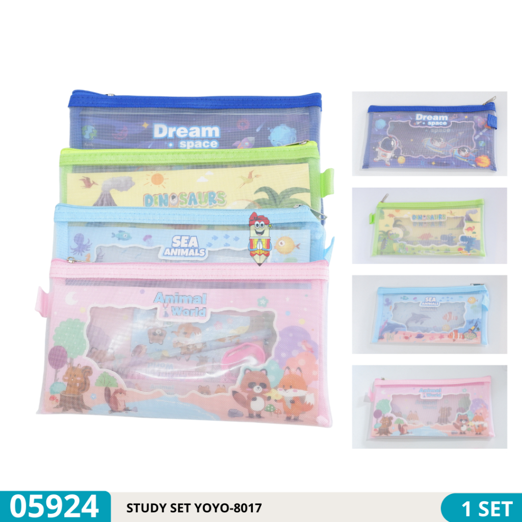 

Tempat pensil / tempat alat tulis / pensil case Yoyo-8017 set karakter