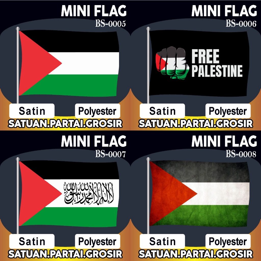 Bendera Palestina/Cetak Bendera Kain Motif Palestina/Bendera Printing Motih Palestina/Cetak Mini Fla