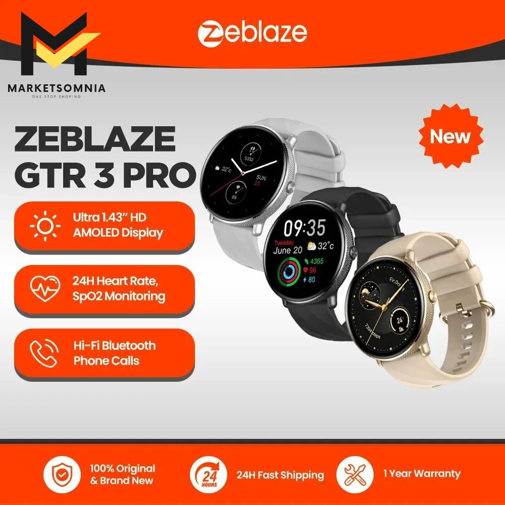 ORIGINAL Smartwatch Zeblaze GTR 3 PRO Gorilla Glass Amoled Display AOD GPS Jam Tangan Sport Fitness 