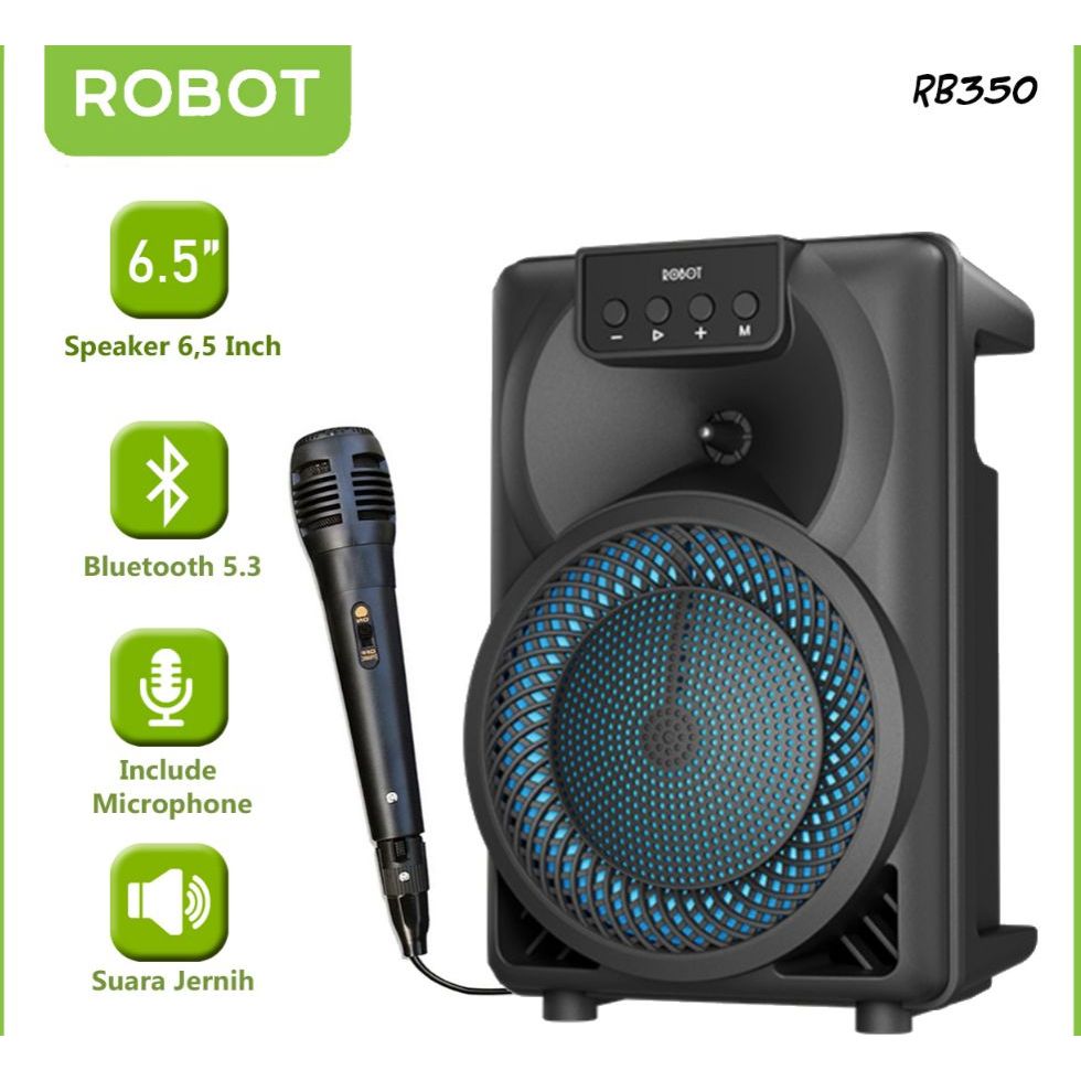 Speaker Mic Bluetooth Robot Rb350 Speaker Bluetooth Robot Rb350 Bluetooth Speaker Karaoke With Micro