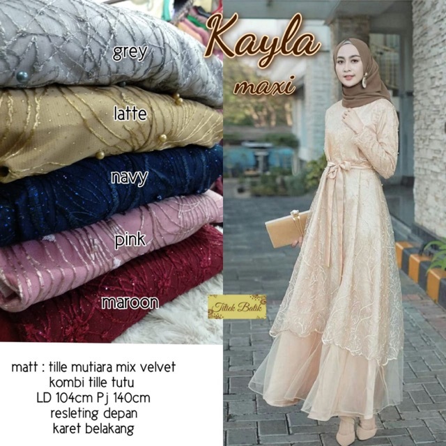 Kayla Maxy Dress Kondangan Wanita Remaja Terbaru Gamis Brukat Kondangan Dres Brokat Remaja Gamis Ana