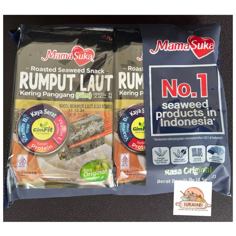 

MamaSuka Rumput Laut Panggang Nori Original 2 x 4.5gr pack