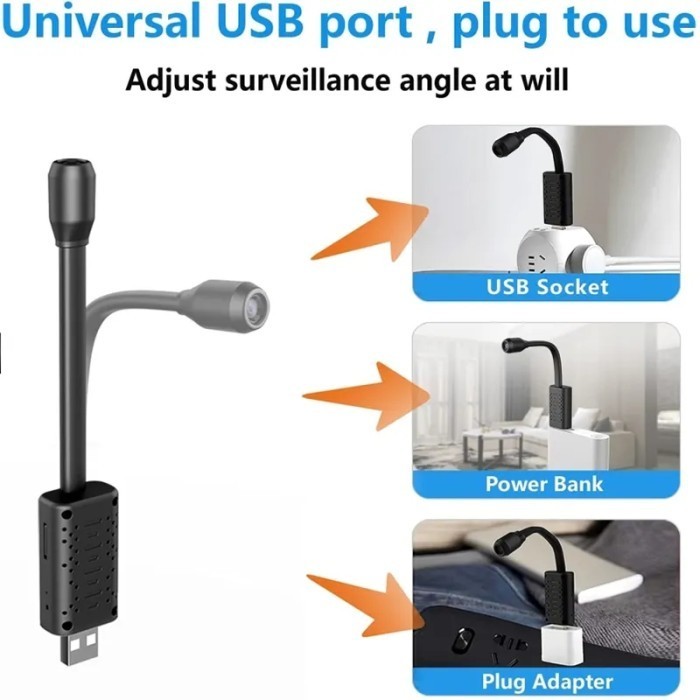 Spy Cam Cctv Mini 8MP V380 Wifi USB IP Camera- Spy Camera USB Wireless