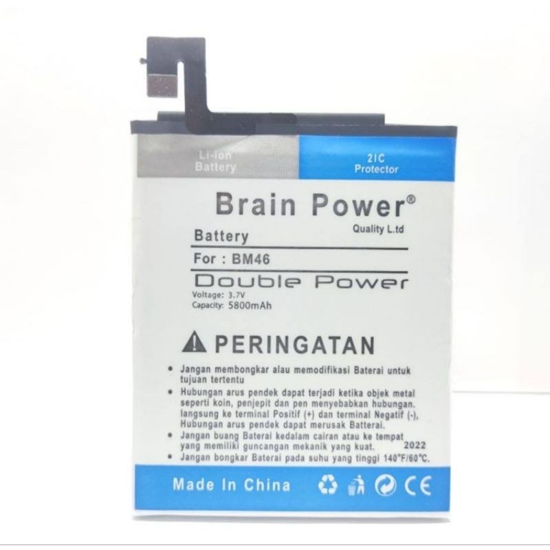 BATRE BATERAI BRAIN POWER XIAOMI REDMI NOTE 3 BM46