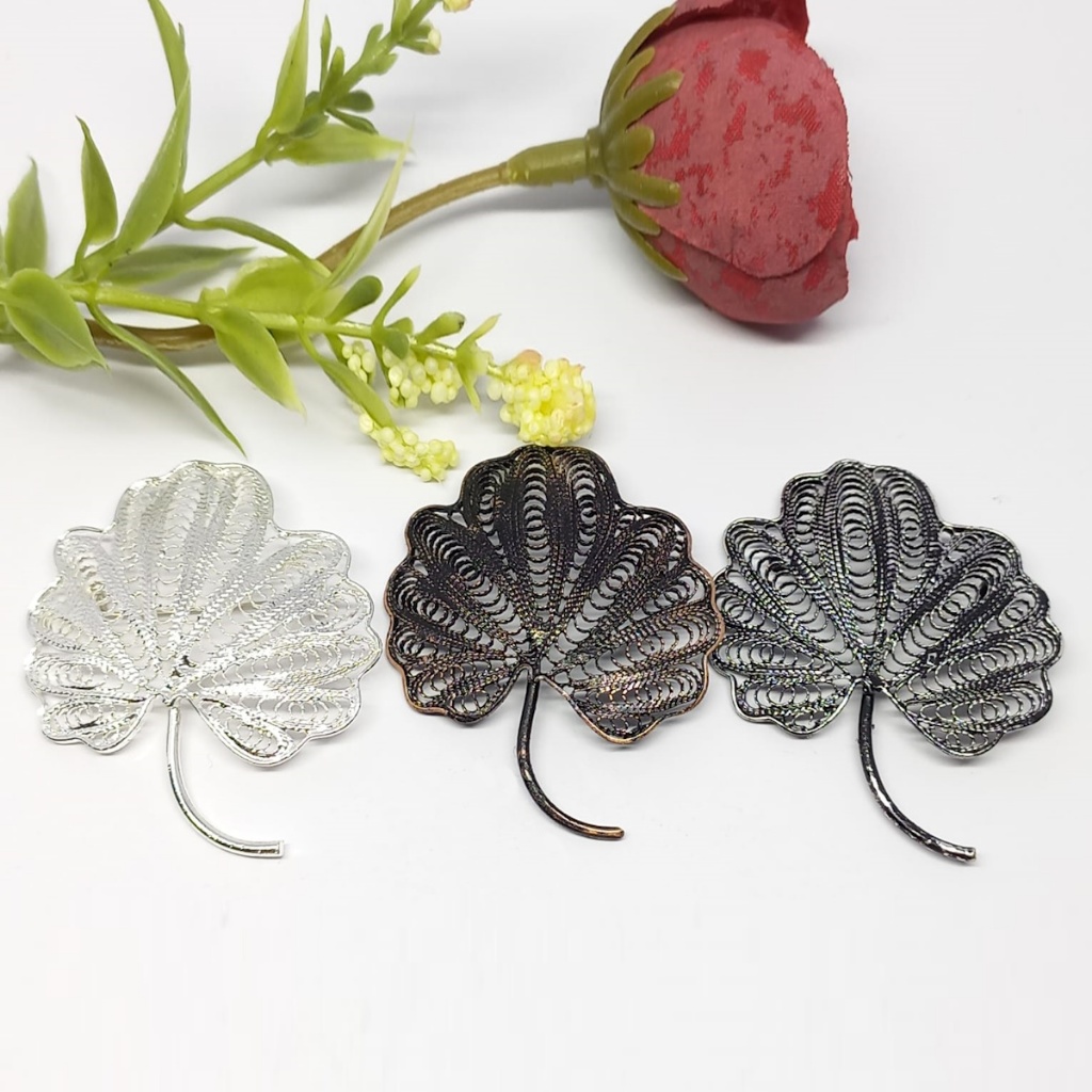 Bros Filigree Kebaya Jilbab Handmade Tembaga Krom Perak Asli Kotagede ID004