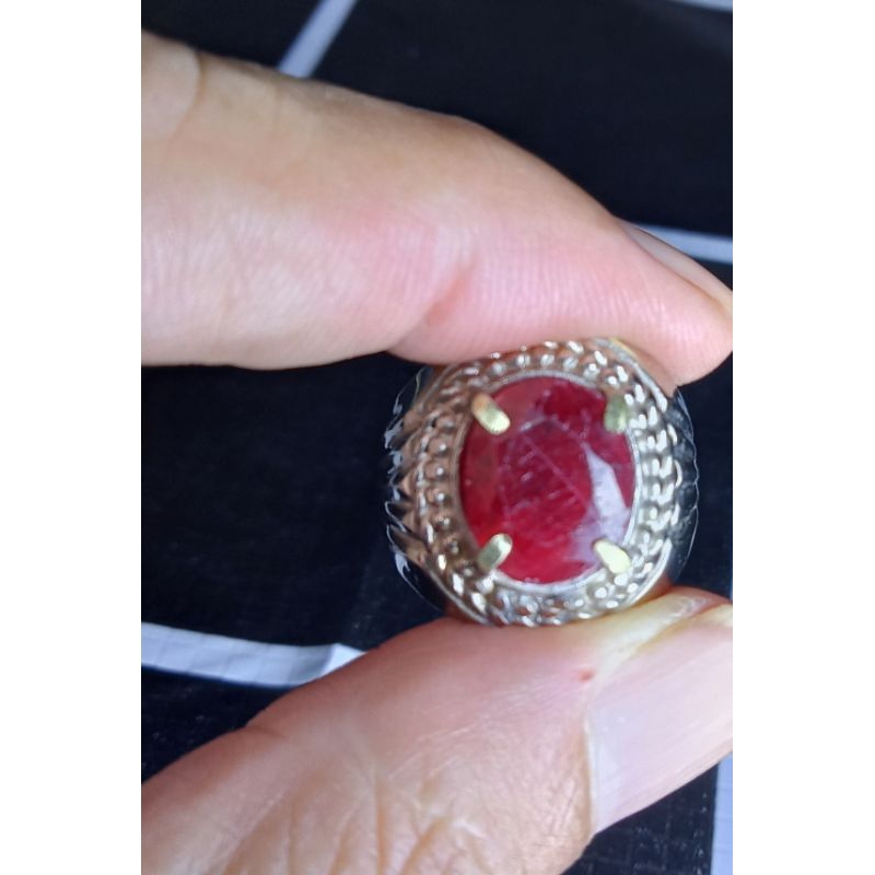 cincin permata Ruby natural (asli)