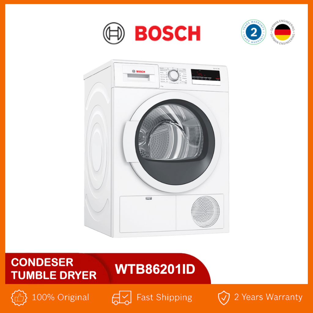 [KOMBO HEMAT] Bosch Mesin Cuci Bukaan Depan WGG454A0ID Serie 6 + Mesin Pengering Pakaian / Condenser Tumble Dryer WTB86201ID