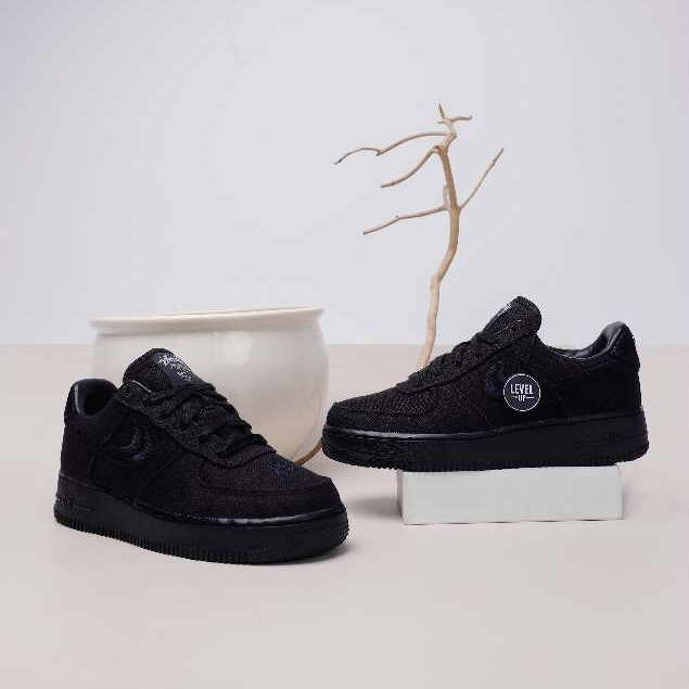 Air Force 1 x Stussy Triple Black 100% Original