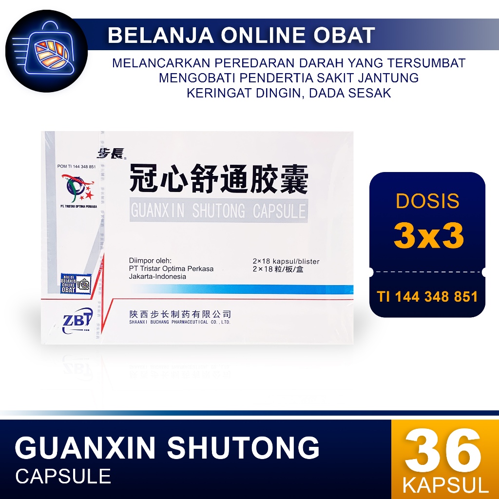 

BUCHANG GUANXIN SHUTONG CAPSULE // Obat jantung koroner, bibir hitam
