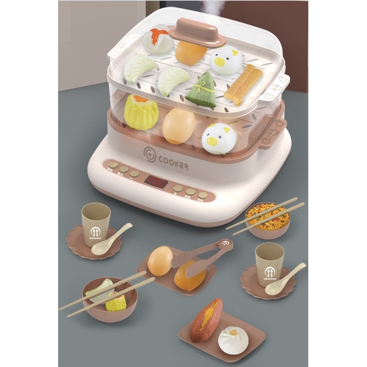 Mainan Anak Perempuan Alat Masak Masakan Makanan Steamer Kitchen Set Masak2an Kompor Induksi Cooker 